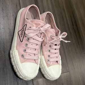 Prada Wheel Canvas Sneakers in Pink